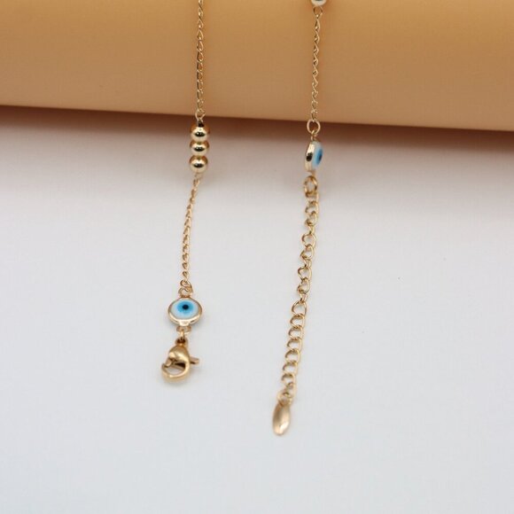 "Rose Gold Evil Eye Necklace with Chain, XPNL0119 - Picture 7 of 12